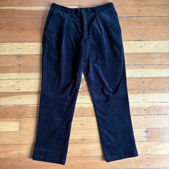 The Hardman Other - The Hardman Straight Leg Black Thin-walled Corduroy Pants (Japanese)